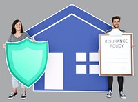 People and home insurance concept