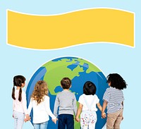 Diverse kids protecting the world for an environment awareness campaign