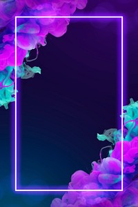 Purple glowing frame smoke background