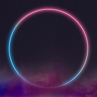 Round neon frame psd gradient color smoke misty