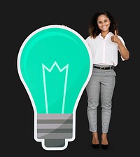 Creative woman with a light bulb