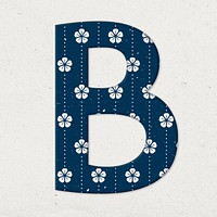 Japanese ume pattern b psd letter typography