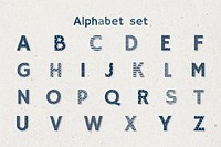 Japanese pattern alphabet psd set