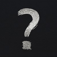 Silver glitter question mark psd brush stroke font