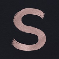 Brushed stroke s psd letter rose gold typeface