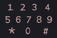 Painted rose gold psd number set