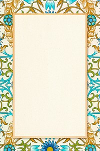Vector Bohemian botanical frame William Morris pattern