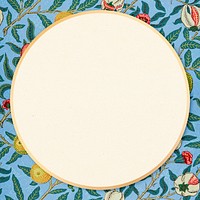 Frame in William Morris inspired pattern background