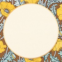 Round antique floral frame psd design space