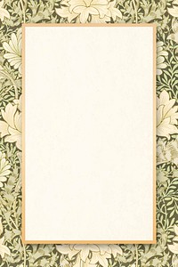 Vintage floral frame vector William Morris style 