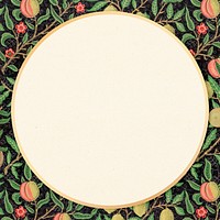 Round antique floral frame psd design space