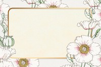 Floral frame psd hand drawn design space