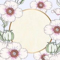 Floral frame vector vintage hand drawn