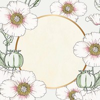 Vintage floral frame vector hand drawn design space