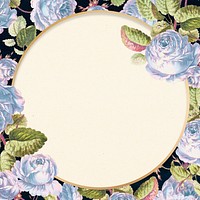 Frame psd with rose pattern vintage style