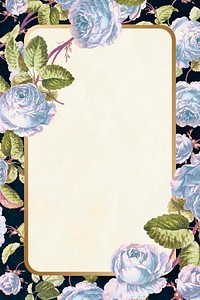 Vintage floral frame vector hand drawn design space