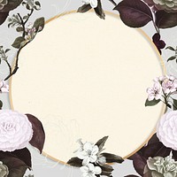 Frame psd with camellia pattern vintage style
