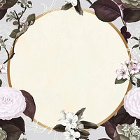 Floral frame vector vintage hand drawn