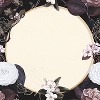 Psd floral frame blooming flowers vintage style