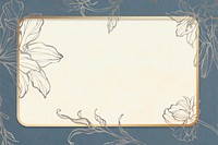 Vintage floral frame psd landscape copy space