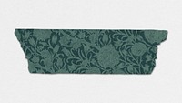 Wild tulip washi tape psd green journal sticker remix from artwork by William Morris