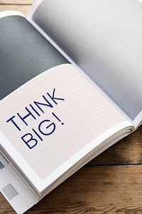 Wording Think big on a book