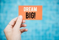 Wording Dream big on a business card