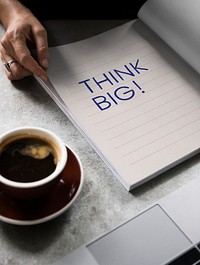 Wording Think big on a book