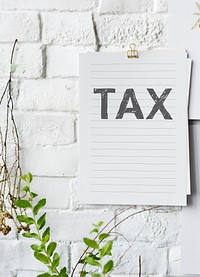 Tax poster on white wall
