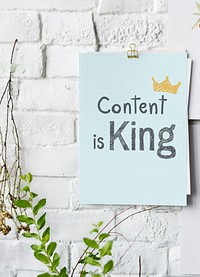 Content is king paper poster on white wall