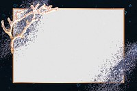 Glitter frame vector black sparkly background