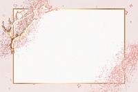 Rose gold glitter frame vector pink festive