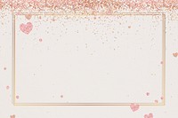 Sparkly frame psd on glitter pink background