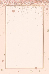Festive glitter frame psd sparkly heart pattern background