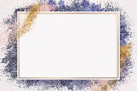 Sparkly gold frame psd on glitter background