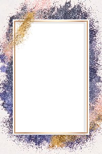 Purple glitter frame vector festive background