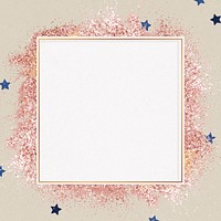 Glittery party frame psd star pattern background