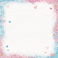 Glittery heart pattern psd party frame gradient 