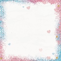 Glittery heart pattern frame vector gradient 