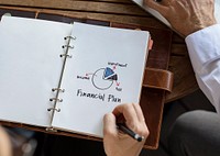 Financial plan on a notebook