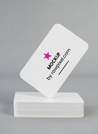 An empty business card on display