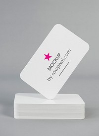 An empty business card on display