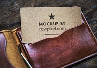 Business card mockup in a wallet