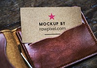 Business card mockup in a wallet