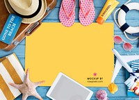 Summer flat lay with copy space