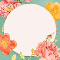 Vivid flower decorated blank space frame