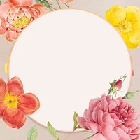 Vivid flower decorated blank space frame