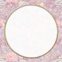 Floral holographic frame psd pattern remix from artwork by William Morris