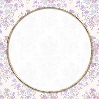 Floral holographic frame psd pattern remix from artwork by William Morris