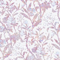 Pink flower holographic pattern remix from artwork by William Morris